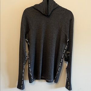 Nike Charcoal Long Sleeve Tee with Logo Accents